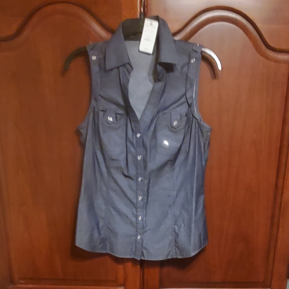 Express Denim Colored Button Down Shirt - Size Medium New with Tag